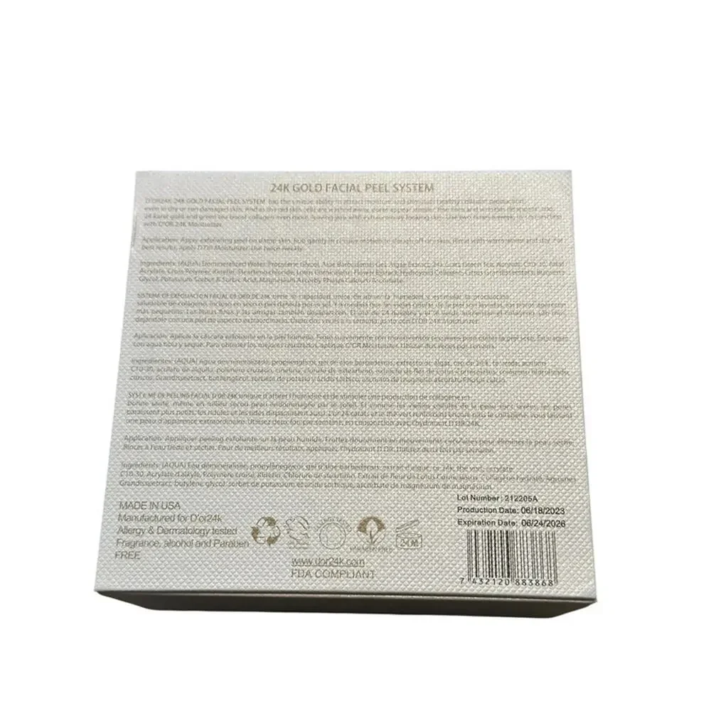 NEW D'OR24K Prestige 24K Gold Facial Peel System - 1.7 fl oz NIB